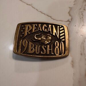 Vintage Reagan Bush 1980 Belt Buckle